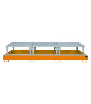 Auffangwanne 1000 l, 3850×1460×780 mm, Stahl lackiert, mit G