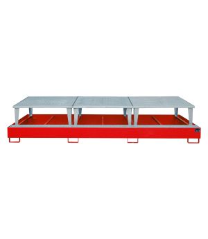 Auffangwanne 1000 l, 3850×1460×780 mm, Stahl lackiert, mit G
