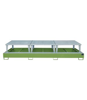 Auffangwanne 1000 l, 3850×1460×780 mm, Stahl lackiert, mit G