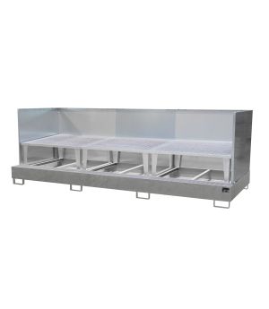 Auffangwanne 1000 l, 3870×1460×1320 mm, Stahl feuerverzinkt,