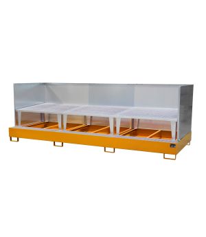 Auffangwanne 1000 l, 3870×1460×1320 mm, Stahl lackiert, mit 