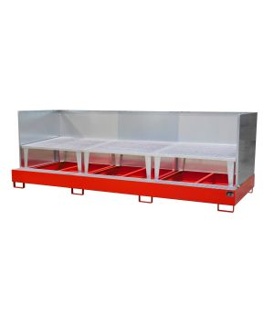 Auffangwanne 1000 l, 3870×1460×1320 mm, Stahl lackiert, mit 