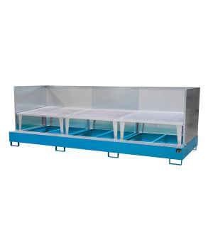 Auffangwanne 1000 l, 3870×1460×1320 mm, Stahl lackiert, mit 
