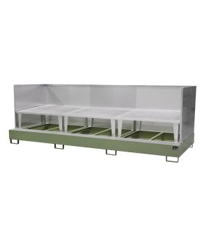 Auffangwanne 1000 l, 3870×1460×1320 mm, Stahl lackiert, mit 