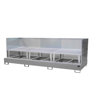 Auffangwanne 1000 l, 3870×1460×1320 mm, Stahl lackiert, mit 