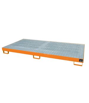 Regalwanne 246 l, 2650×1300×210 mm, Stahl lackiert, mit Gitt