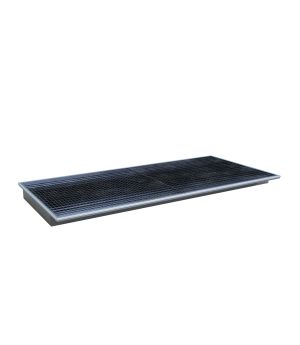 Regalwanne 200 l, 2665×1265×135 mm, Stahl lackiert, mit Gitt