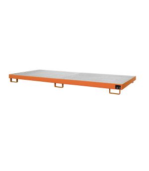 Regalwanne 240 l, 3250×1300×195 mm, Stahl lackiert, mit Gitt