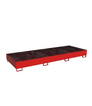 Regalwanne 1000 l, 3550×1300×355 mm, Stahl lackiert, mit Git