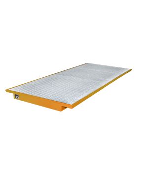 Regalwanne 227 l, 3250×1250×110 mm, Stahl lackiert, mit Gitt