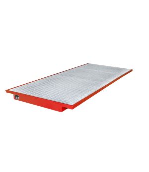 Regalwanne 227 l, 3250×1250×110 mm, Stahl lackiert, mit Gitt