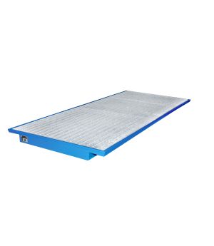 Regalwanne 227 l, 3250×1250×110 mm, Stahl lackiert, mit Gitt