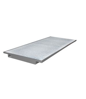 Regalwanne 227 l, 3250×1250×110 mm, Stahl lackiert, mit Gitt