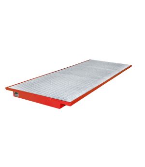 Regalwanne 264 l, 3550×1250×115 mm, Stahl lackiert, mit Gitt