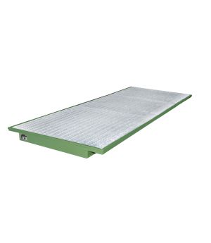 Regalwanne 264 l, 3550×1250×115 mm, Stahl lackiert, mit Gitt