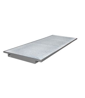 Regalwanne 264 l, 3550×1250×115 mm, Stahl lackiert, mit Gitt