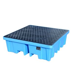 Auffangwanne 250 l, 1220×1220×390 mm, Polyethylen (PE), Blau