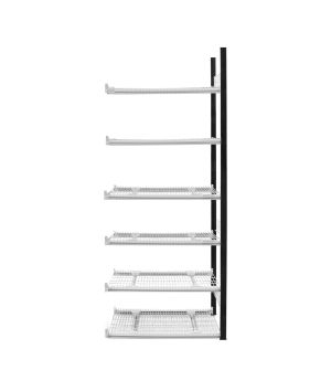 Drahtgitterbodenregal Anbauregal ORION PLUS, 2.500×750×500 mm, verkehrsweiss