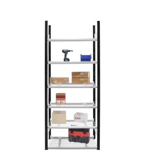 Drahtgitterbodenregal Grundregal ORION PLUS, 2.500×750×500 mm, verkehrsweiss