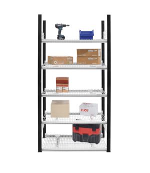 Drahtgitterbodenregal Grundregal ORION PLUS, 2.000×750×500 mm, verkehrsweiss