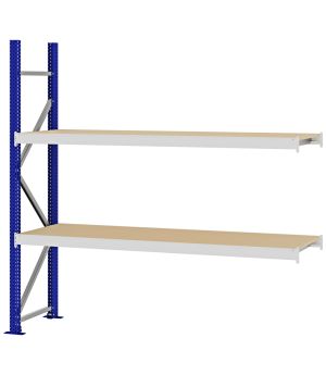Weitspannregal Anbauregal FORTIS, 2.000×2.000×500 mm, Spanplatte