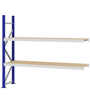 Weitspannregal Anbauregal FORTIS, 2.000×2.250×500 mm, Spanplatte