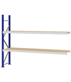 Weitspannregal Anbauregal FORTIS, 2.000×2.500×500 mm, Spanplatte