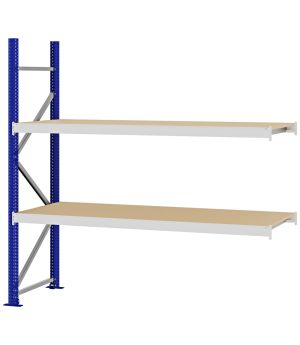 Weitspannregal Anbauregal FORTIS, 2.000×2.000×600 mm, Spanplatte