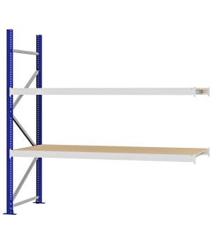 Weitspannregal Anbauregal FORTIS, 2.000×2.000×800 mm, Spanplatte