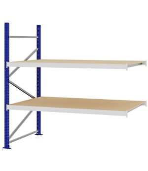 Weitspannregal Anbauregal FORTIS, 2.000×2.000×1.000 mm, Spanplatte