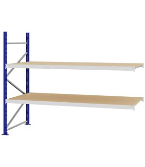 Weitspannregal Anbauregal FORTIS, 2.000×2.500×1.000 mm, Spanplatte