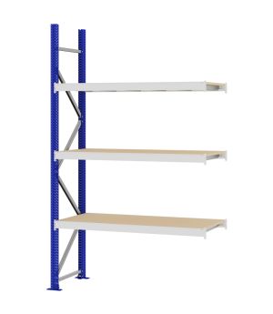 Weitspannregal Anbauregal FORTIS, 2.500×1.500×500 mm, Spanplatte