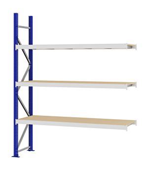 Weitspannregal Anbauregal FORTIS, 2.500×2.000×500 mm, Spanplatte