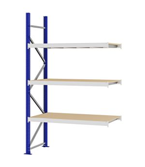 Weitspannregal Anbauregal FORTIS, 2.500×1.500×600 mm, Spanplatte