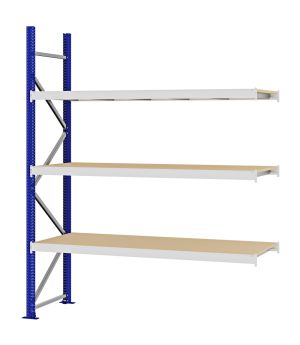 Weitspannregal Anbauregal FORTIS, 2.500×2.000×600 mm, Spanplatte