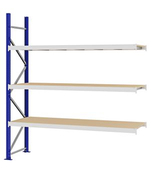 Weitspannregal Anbauregal FORTIS, 2.500×2.250×600 mm, Spanplatte