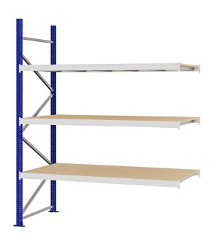 Weitspannregal Anbauregal FORTIS, 2.500×2.000×800 mm, Spanplatte
