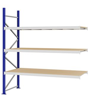 Weitspannregal Anbauregal FORTIS, 2.500×2.250×800 mm, Spanplatte