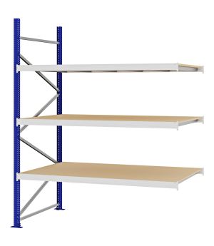 Weitspannregal Anbauregal FORTIS, 2.500×2.000×1.000 mm, Spanplatte