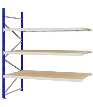 Weitspannregal Anbauregal FORTIS, 2.500×2.250×1.000 mm, Spanplatte