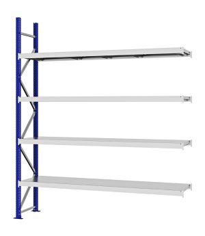 Weitspannregal Anbauregal FORTIS, 3.000×2.500×500 mm, verzinkt