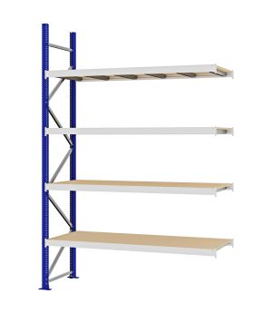 Weitspannregal Anbauregal FORTIS, 3.000×2.000×600 mm, Spanplatte