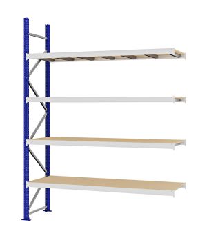 Weitspannregal Anbauregal FORTIS, 3.000×2.250×600 mm, Spanplatte