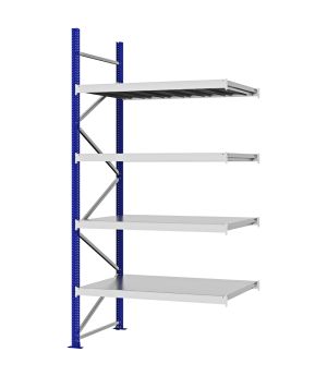 Weitspannregal Anbauregal FORTIS, 3.000×1.500×800 mm, verzinkt