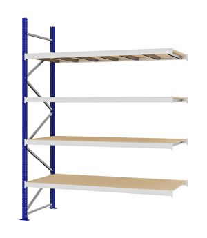 Weitspannregal Anbauregal FORTIS, 3.000×2.250×800 mm, Spanplatte