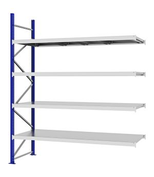 Weitspannregal Anbauregal FORTIS, 3.000×2.500×800 mm, verzinkt