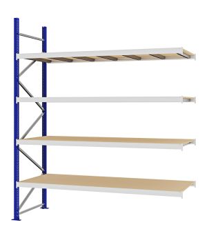 Weitspannregal Anbauregal FORTIS, 3.000×2.500×800 mm, Spanplatte