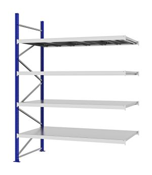 Weitspannregal Anbauregal FORTIS, 3.000×2.250×1.000 mm, verzinkt