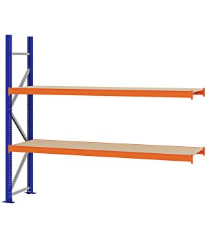Weitspannregal Anbauregal FORTIS, 2.000×2.250×500 mm, Spanplatte