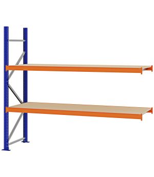Weitspannregal Anbauregal FORTIS, 2.000×2.250×600 mm, Spanplatte